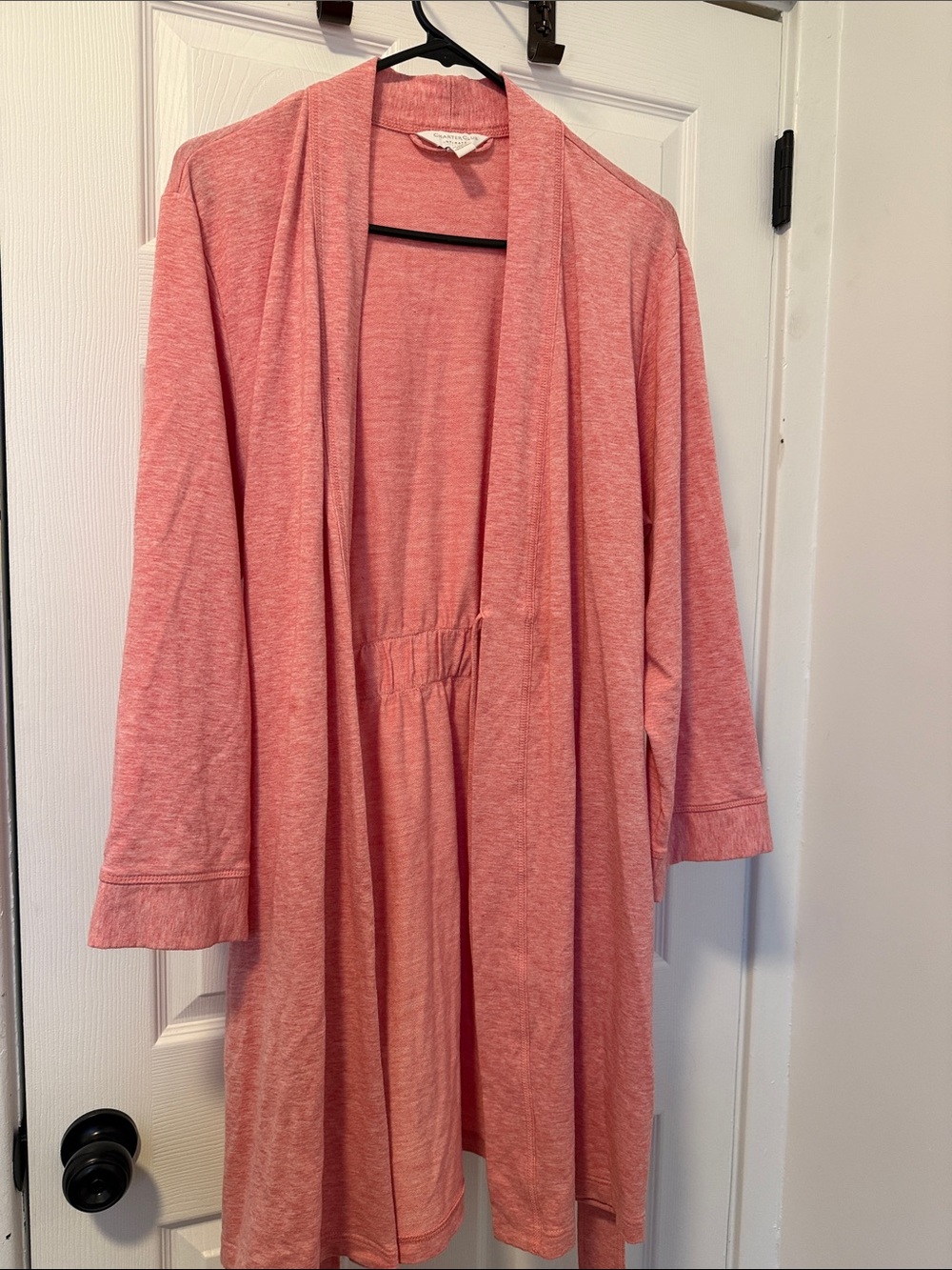 Charter Club Coral Pink Open-Front Draped Robe